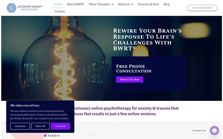Ekraanipilt saidist ascensiontherapyclinic.com
