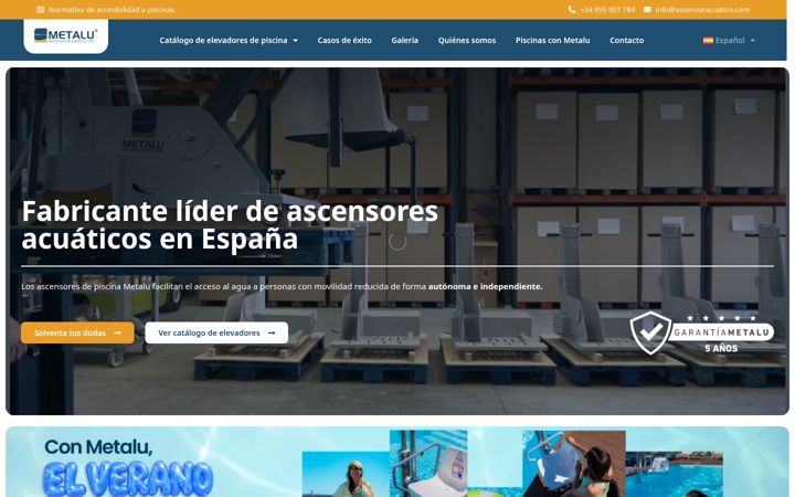 Ekraanipilt saidist ascensoracuatico.com