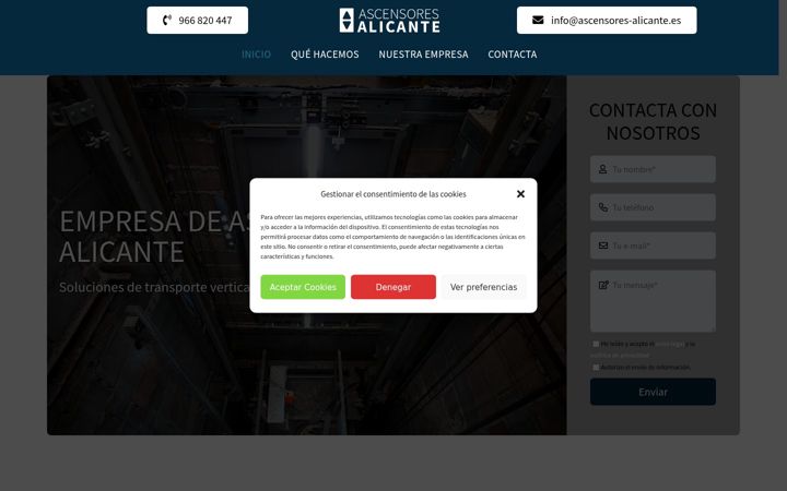 Екранна снимка на ascensores-alicante.es