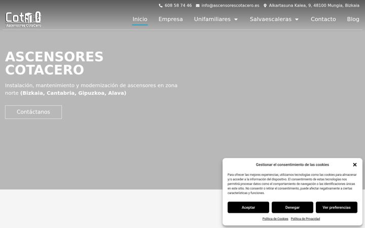 Screenshot of ascensorescotacero.es