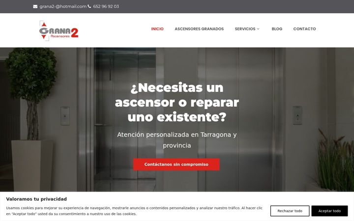 Ekraanipilt saidist ascensoresgranados.com