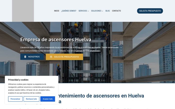 Screenshot of ascensoreshuelva.com