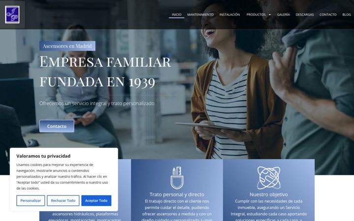 Screenshot of ascensoresjpascual.com