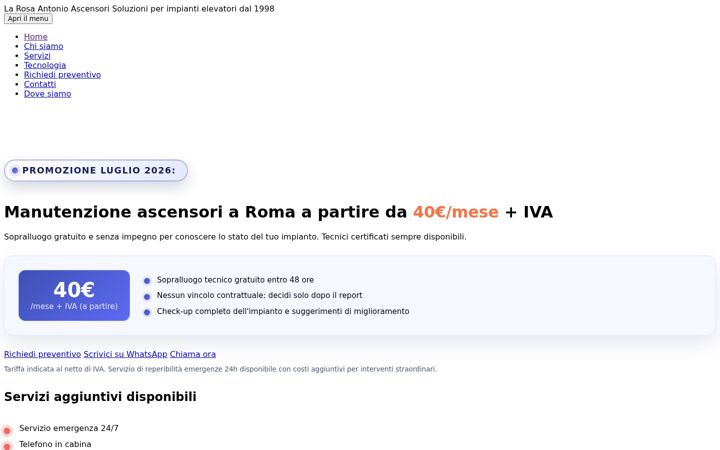 Screenshot of ascensorilarosaantonio.it