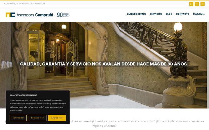 Screenshot of ascensorscamprubi.com