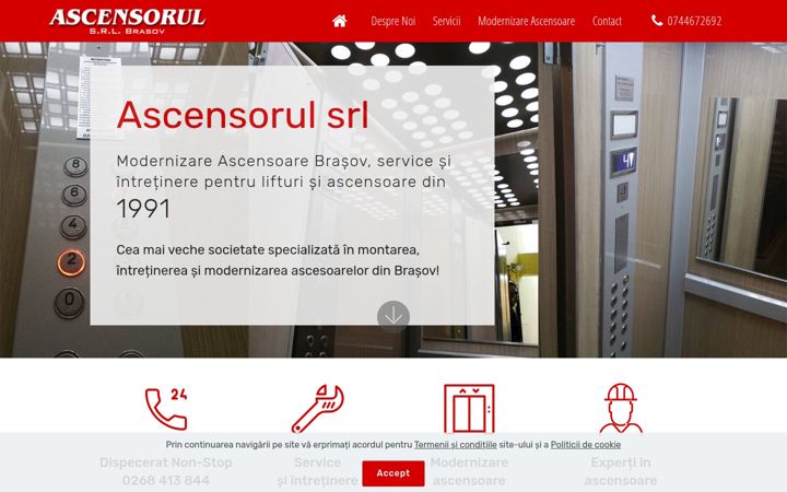 Screenshot of ascensorulbrasov.ro
