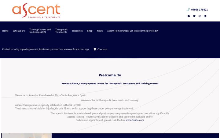 Ekraanipilt saidist ascent-therapies.com
