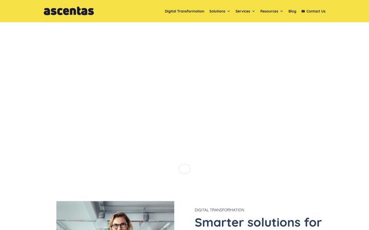 Captură de ecran a ascentas.co.uk