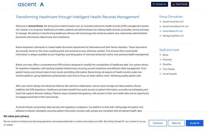 Screenshot of ascentbrezie.com