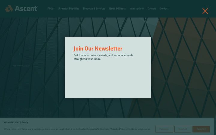 Screenshot of ascentco.com