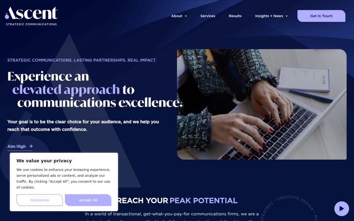 Screenshot of ascentcomms.com