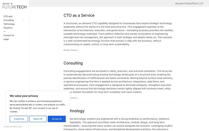 Screenshot of ascentfuturetech.com