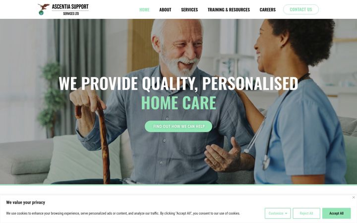 Screenshot of ascentiasupport.co.uk