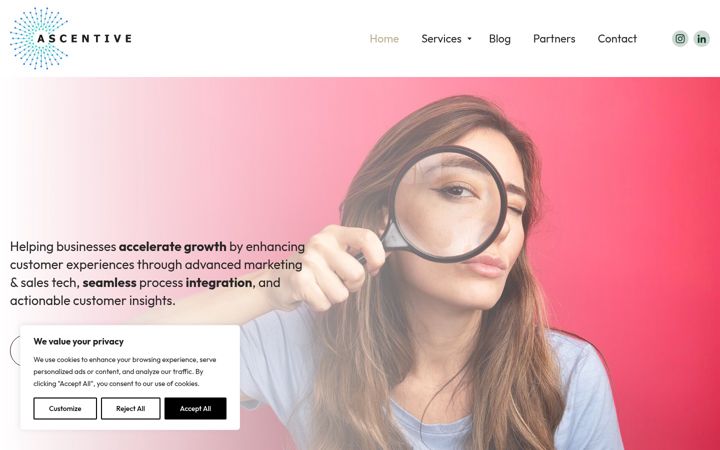 Screenshot of ascentive.eu