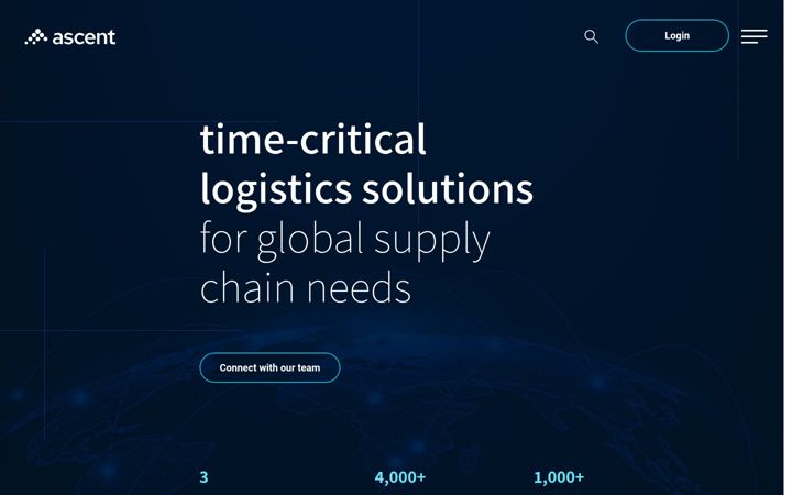 Ekrānuzņēmums no ascentlogistics.com