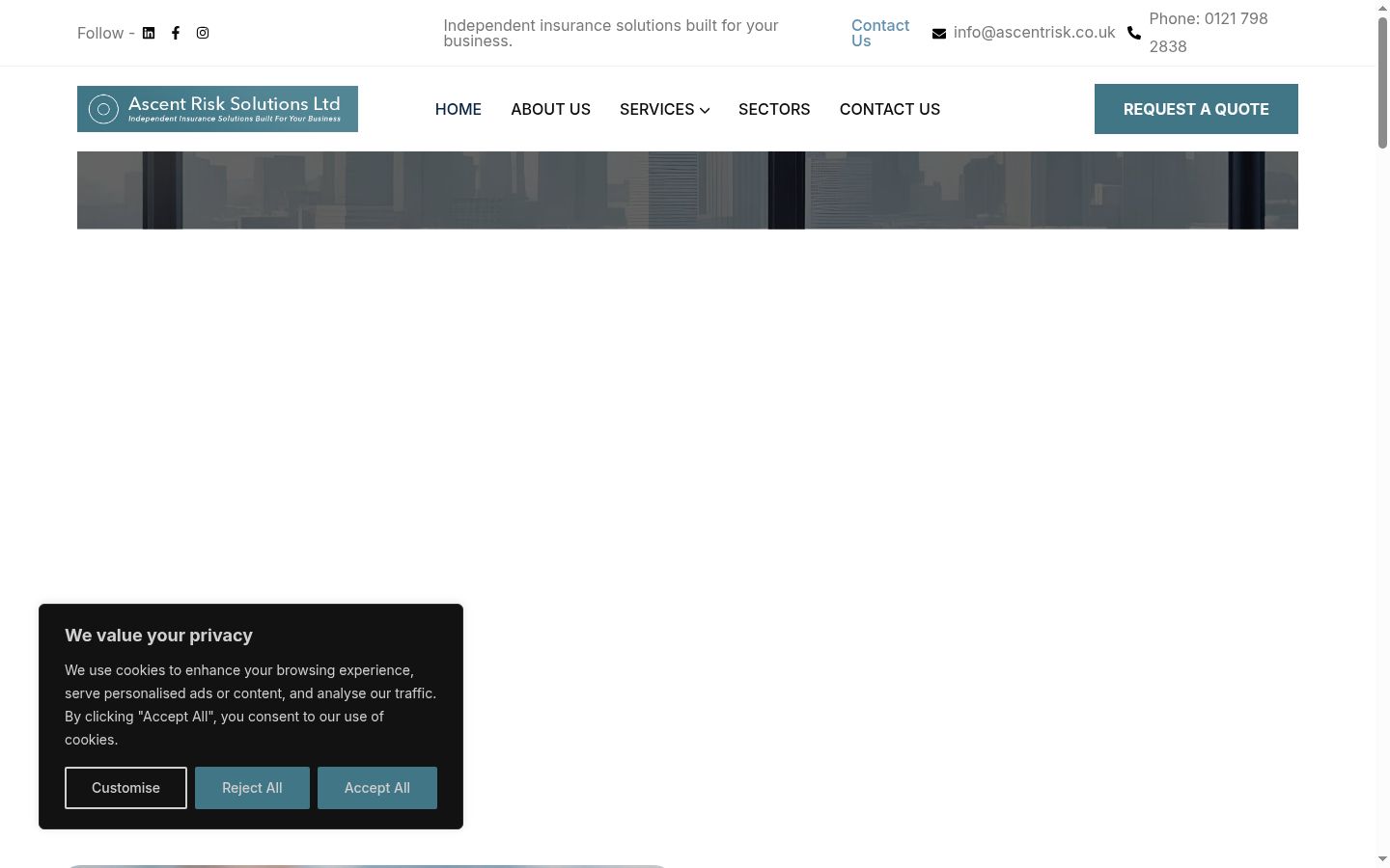Screenshot του banner συγκατάθεσης που εμφανίστηκε πριν από οποιαδήποτε αλληλεπίδραση