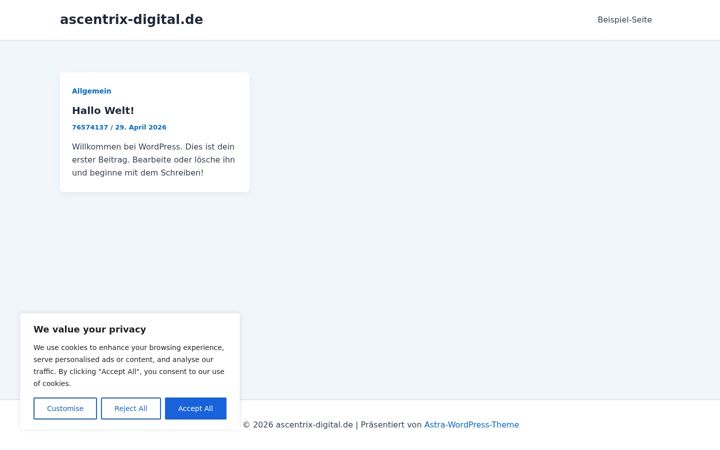 Zrzut ekranu ascentrix-digital.de