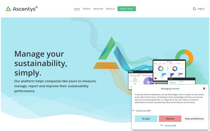 Screenshot ta' ascentys-esg.com