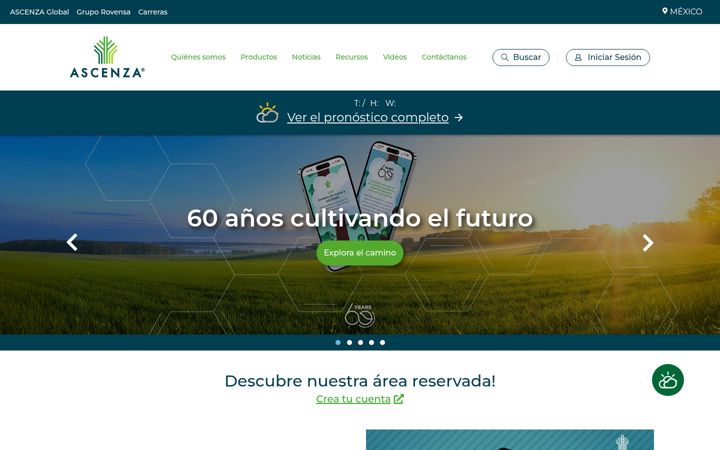 Screenshot of ascenza.mx
