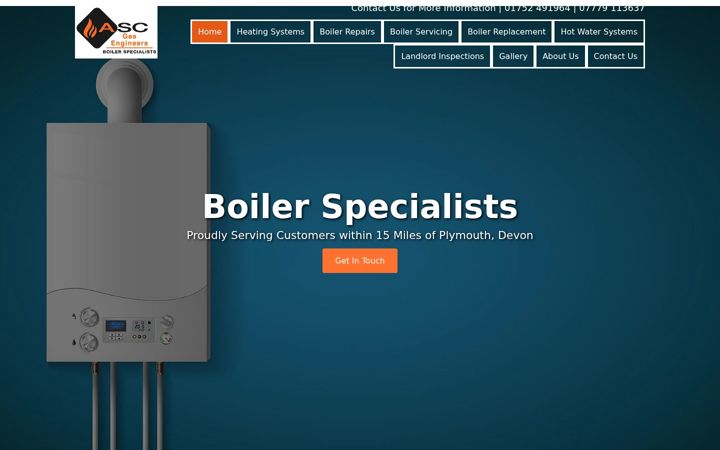 Screenshot of ascgasengineers.co.uk