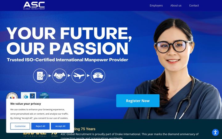 Screenshot of ascglobalrecruitment.com