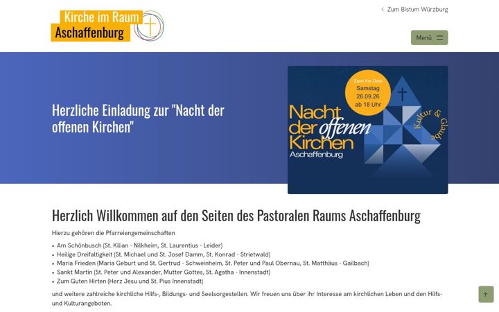 Posnetek zaslona aschaffenburg-katholisch.de