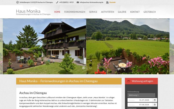 Posnetek zaslona aschau-ferienwohnung.de