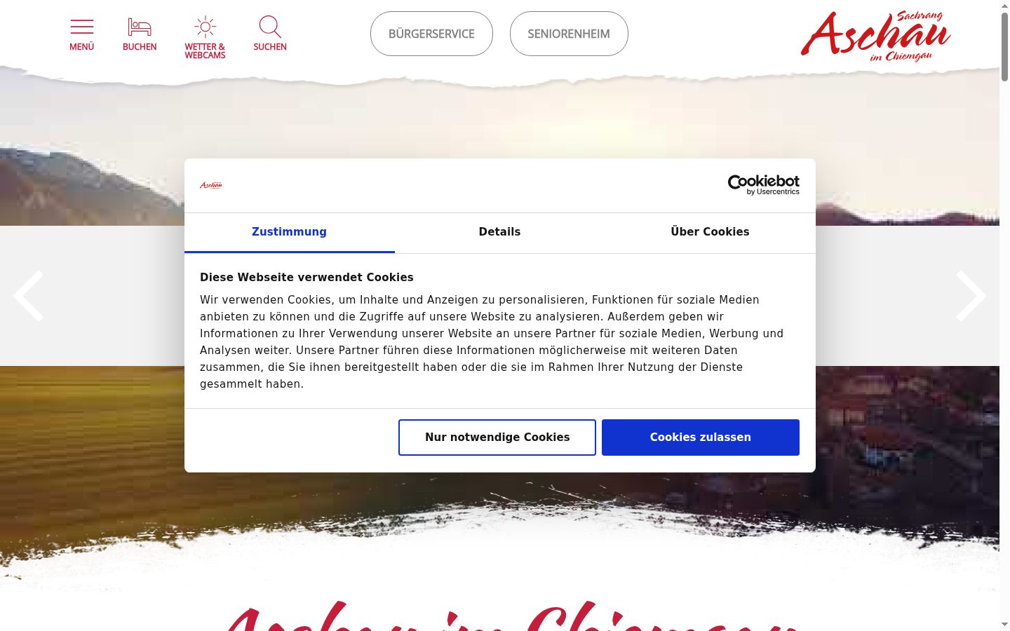 Screenshot del banner di consenso mostrato prima di qualsiasi interazione