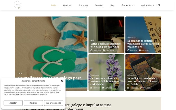 Screenshot of aschavesdalingua.gal