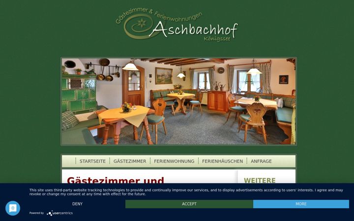 Screenshot of aschbachhof.de