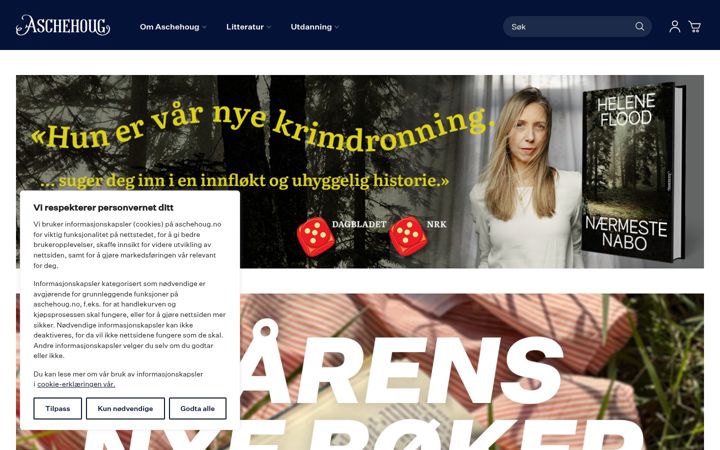 Screenshot of aschehoug.no