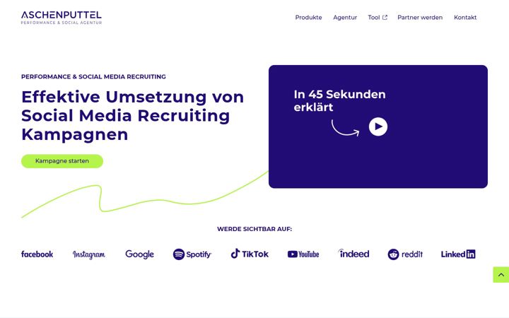 Screenshot of aschenputtel.agency