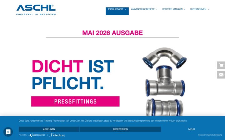 Screenshot of aschl-edelstahl.com