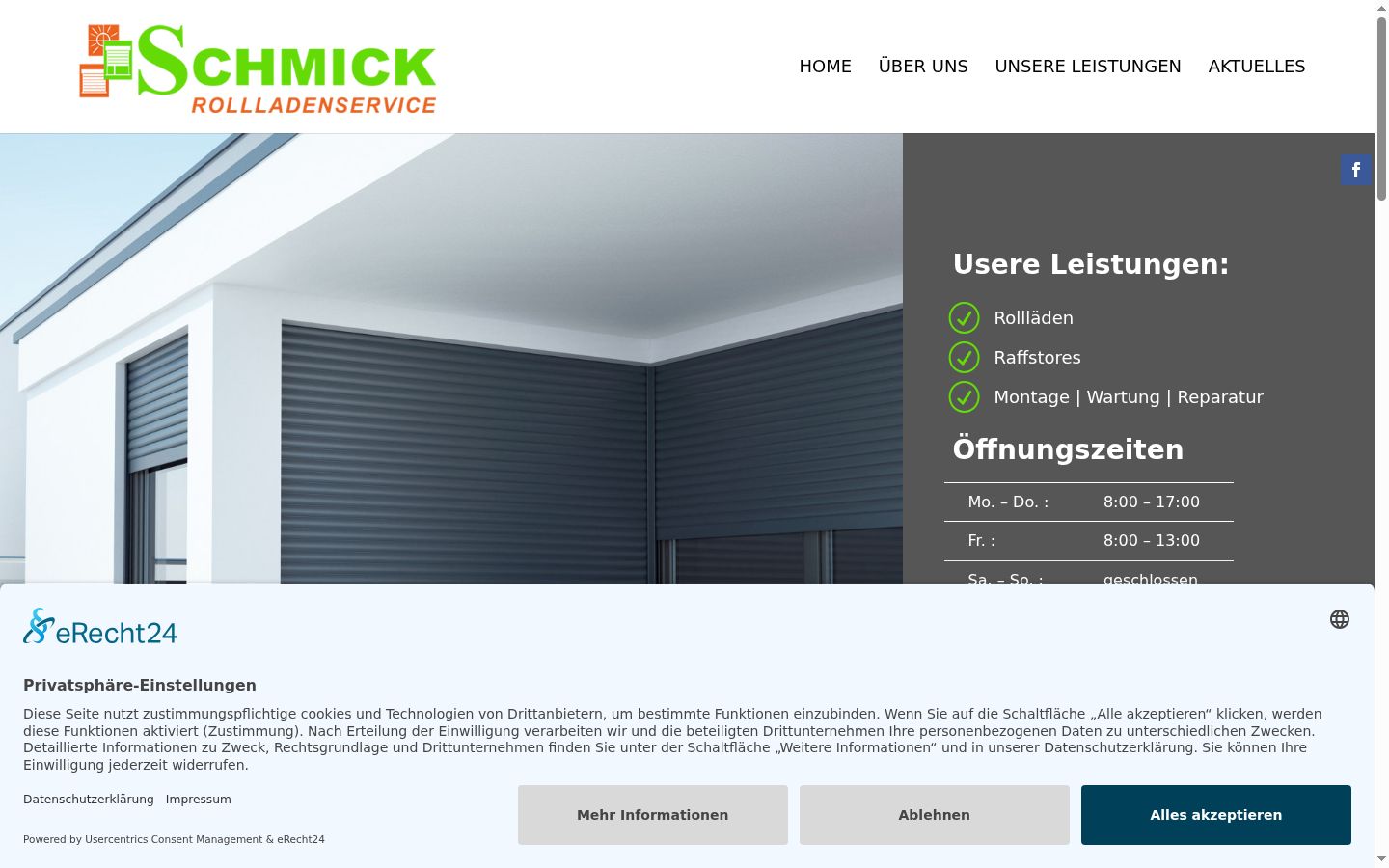 Screenshot des Einwilligungsbanners vor jeglicher Interaktion