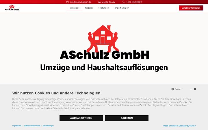 Kuvakaappaus sivustosta aschulzgmbh.de