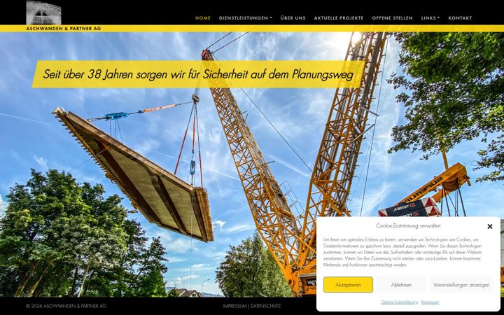 Kuvakaappaus sivustosta aschwanden-partner.ch