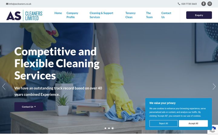 Screenshot of ascleaners.co.uk