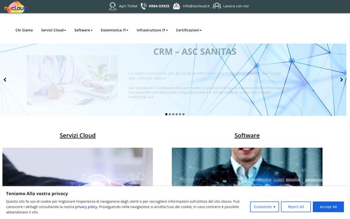 Posnetek zaslona ascloud.it