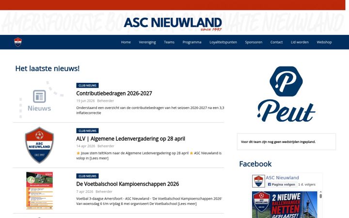 Ekraanipilt saidist ascnieuwland.nl