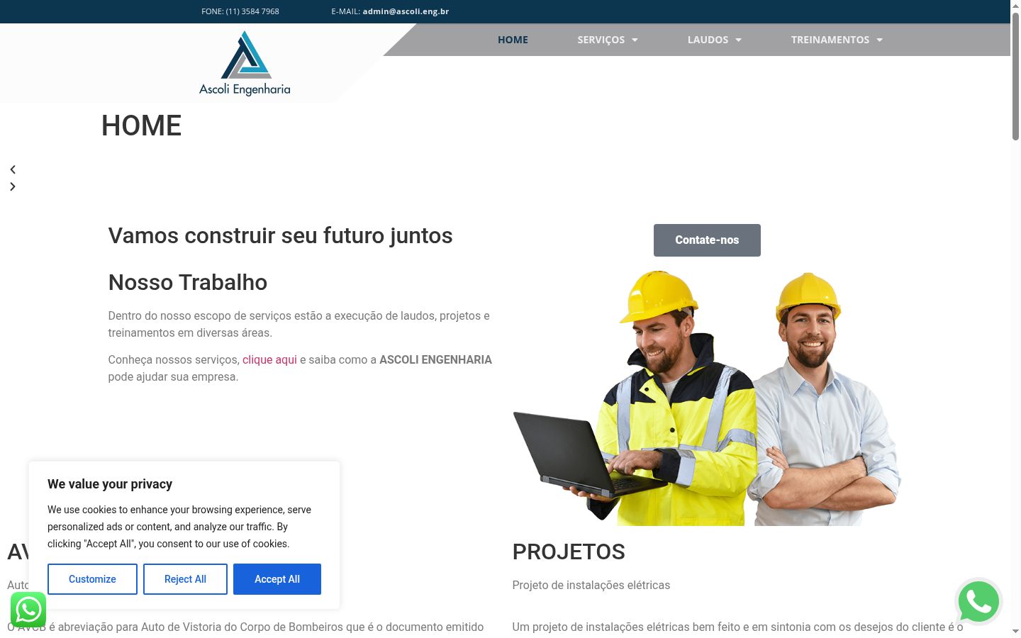 Screenshot of the consent banner shown before any interaction