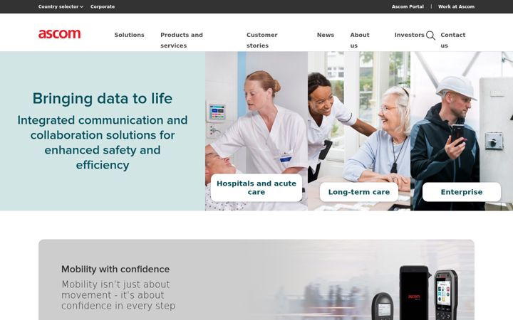 Captură de ecran a ascom.com.au
