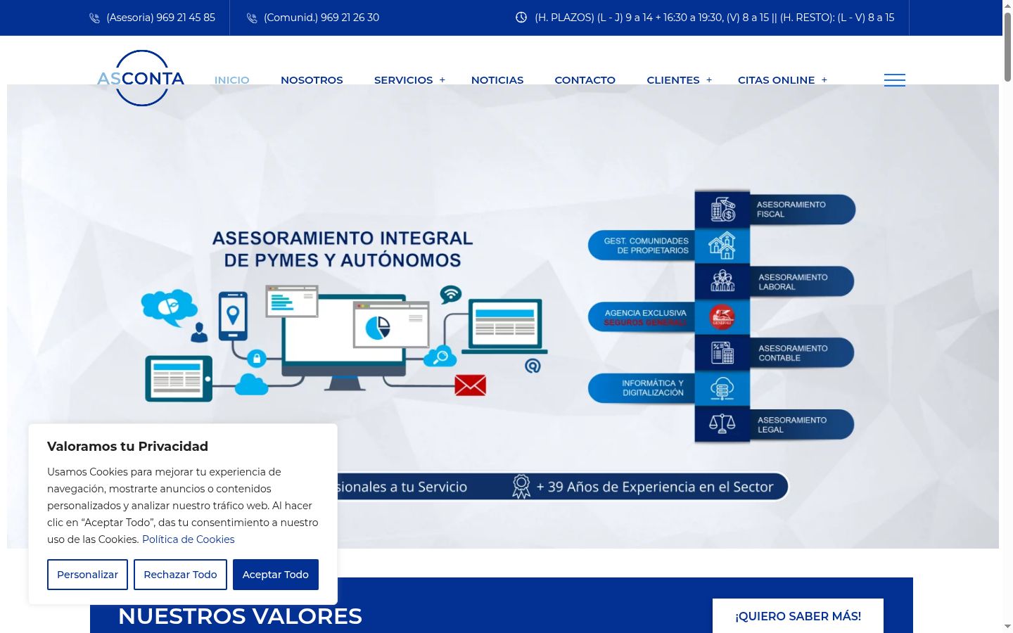 Screenshot of the consent banner shown before any interaction