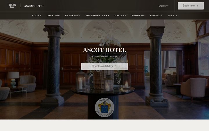 Snímek obrazovky ascot-hotel.com