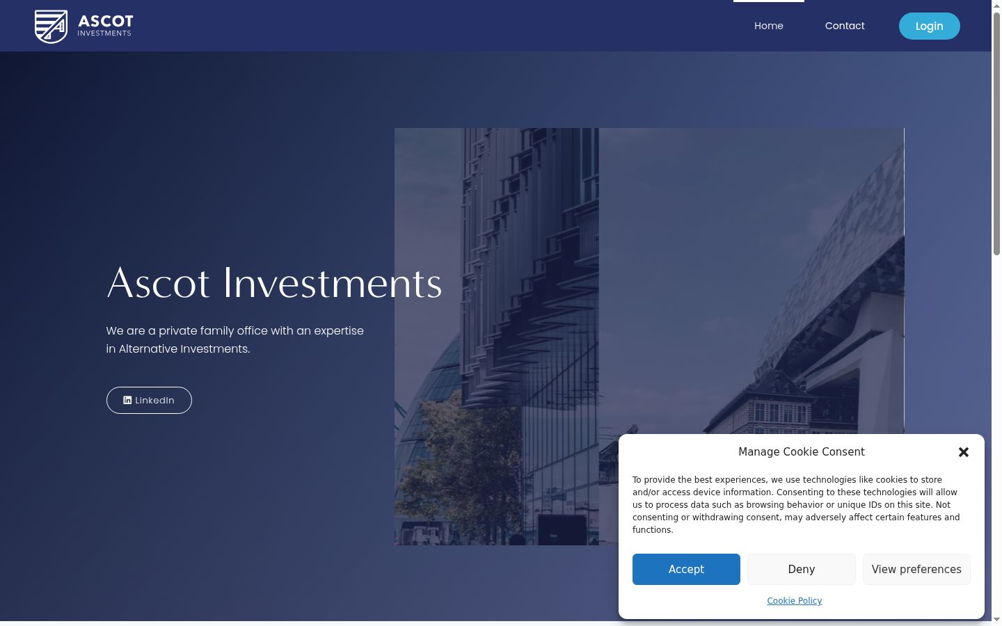 Screenshot del banner di consenso mostrato prima di qualsiasi interazione