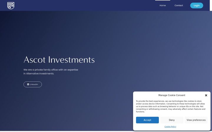 Snímek obrazovky ascot-investments.com