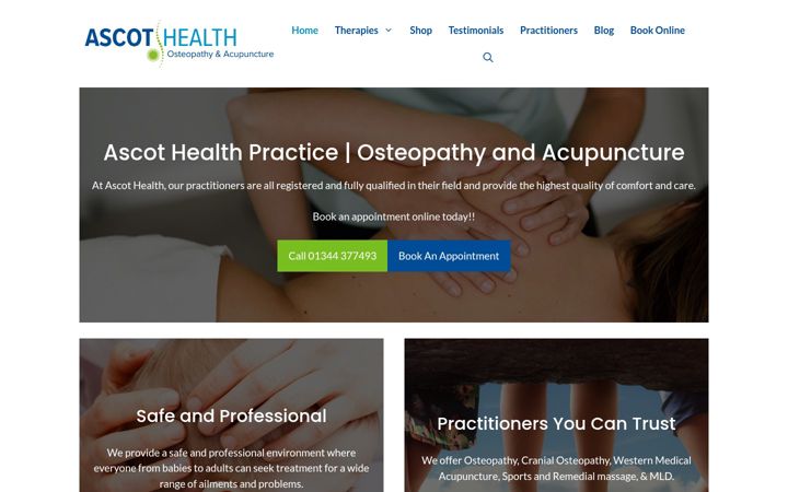 Screenshot of ascothealth.com