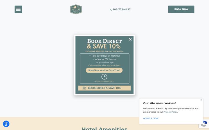 Skærmbillede af ascotsuites.com