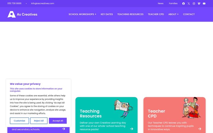 Screenshot of ascreatives.com