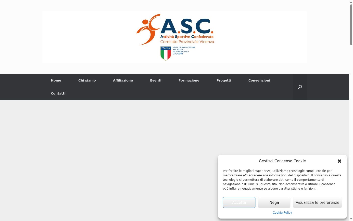 Captura de ecrã do banner de consentimento apresentado antes de qualquer interação