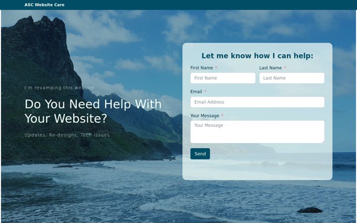 Screenshot of ascwebsitecare.com